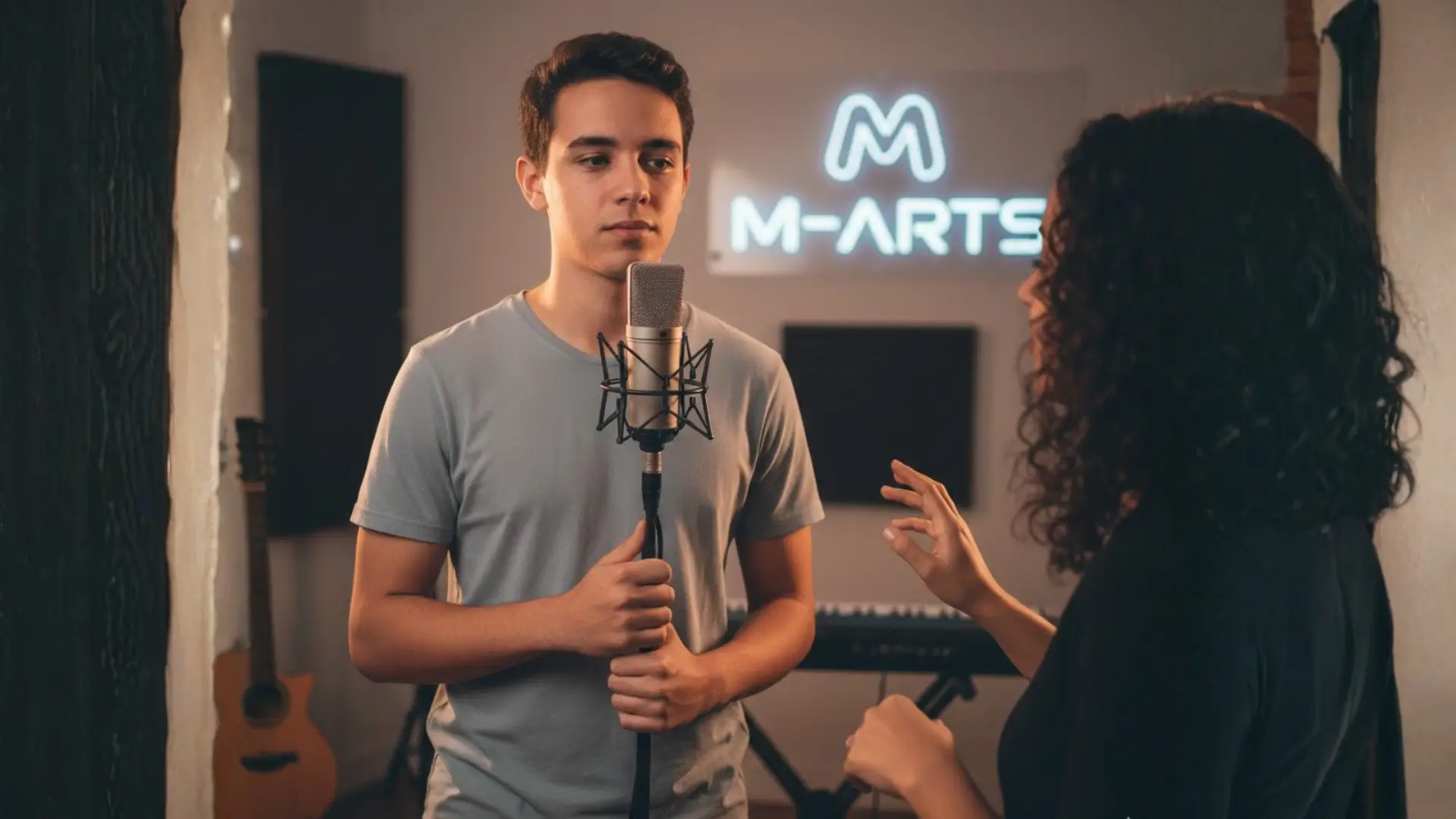 jovem cantor desenvolvendo confiança vocal na M-Arts