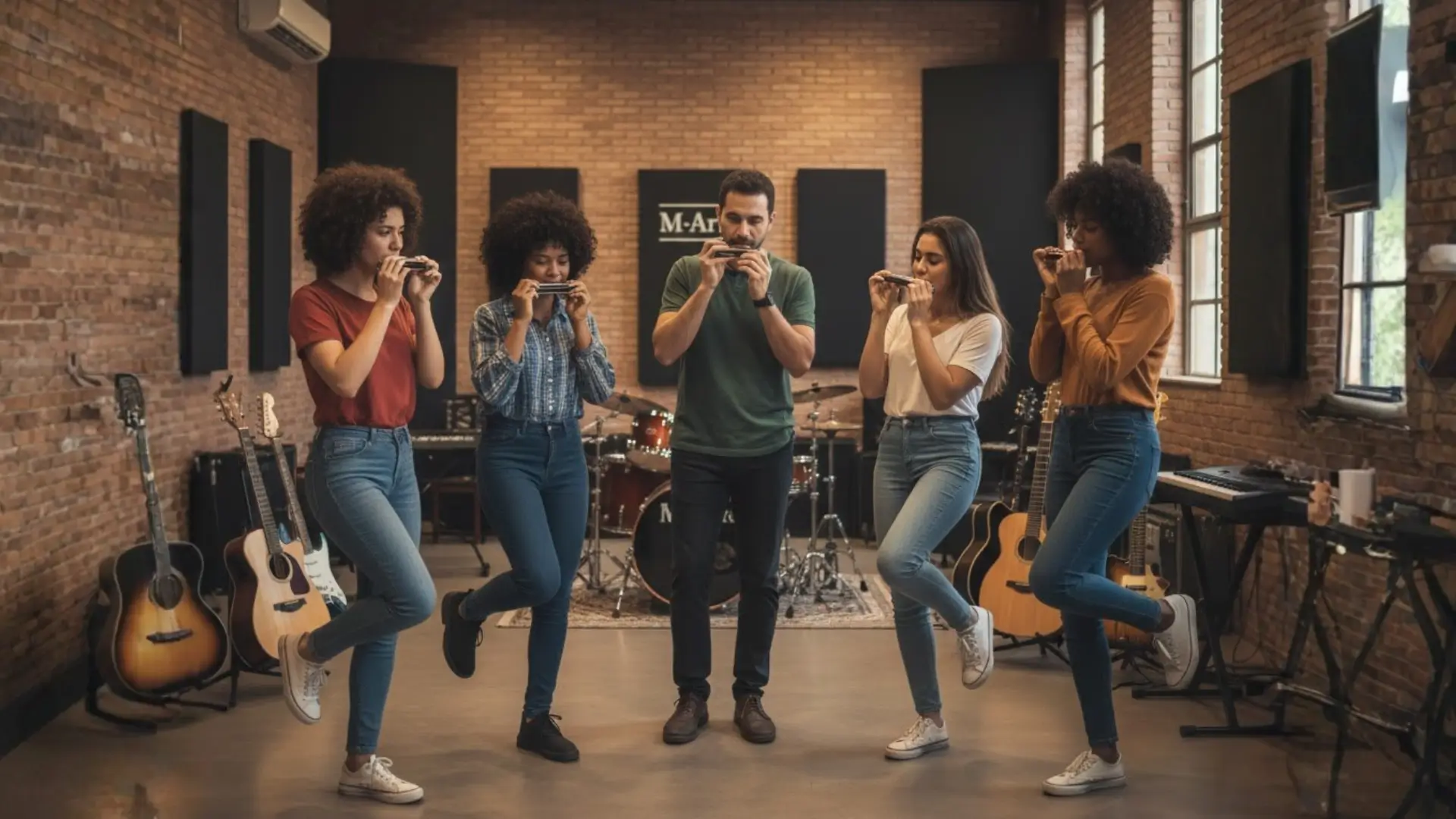 jovens praticando ritmos de gaita em Guarulhos